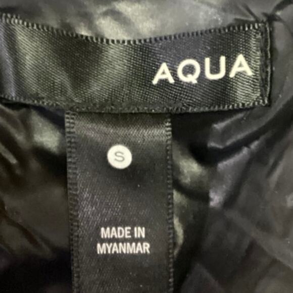 Aqua Women's Black Zip Up Quilted Pockets High Neck Packable Puffer Vest Coat S - Picture 3 of 4